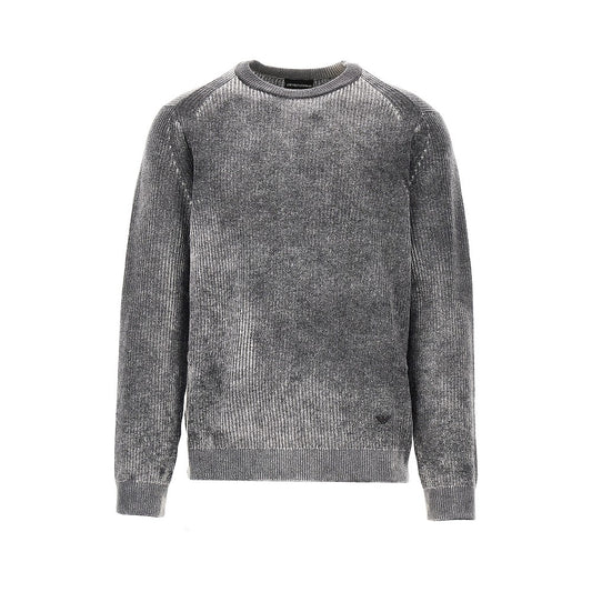 EMPORIO ARMANI Knitted sweater with faded effect
