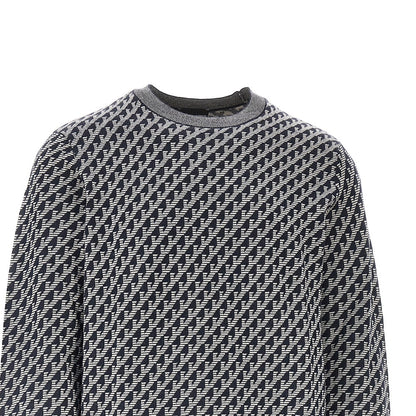 Emporio Armani Jacquard wool crewneck sweater