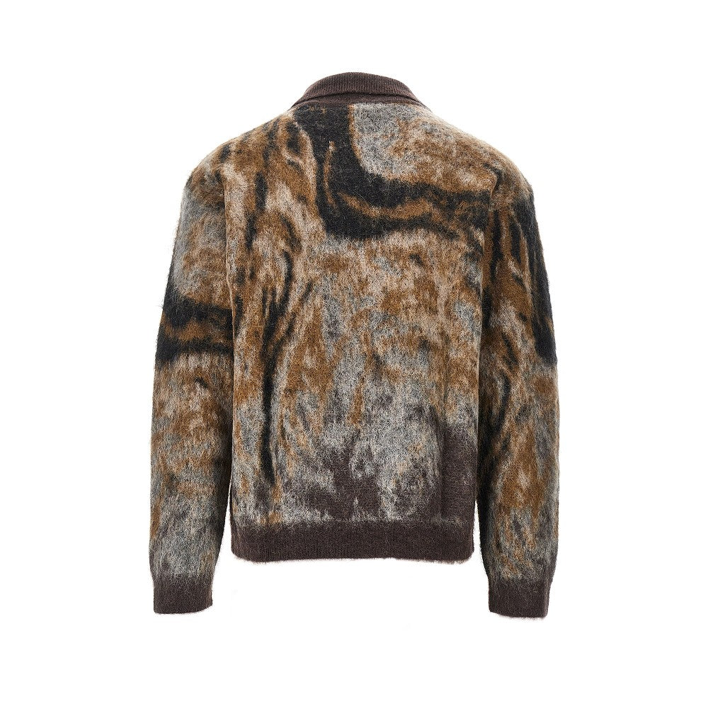 Emporio Armani Mohair-blend sweater with collar