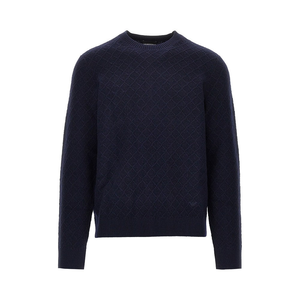 EMPORIO ARMANI Knitted sweater with diamonds motif