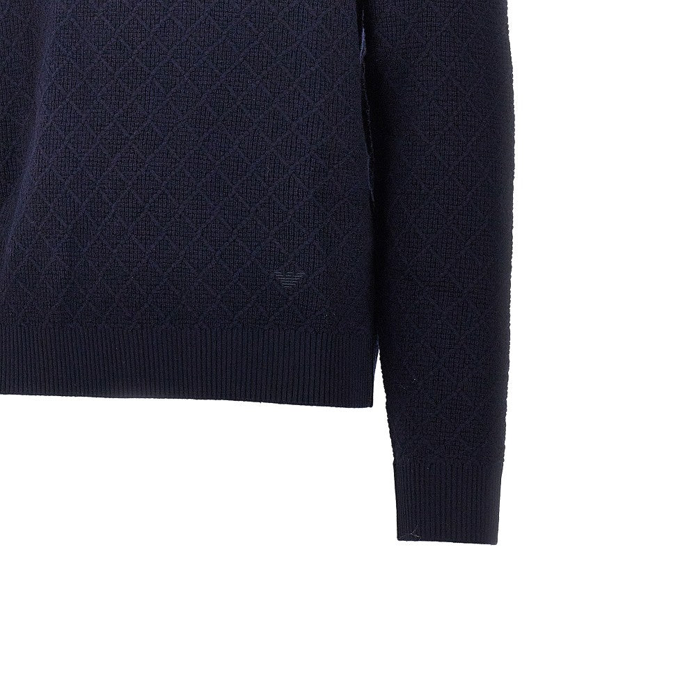 EMPORIO ARMANI Knitted sweater with diamonds motif