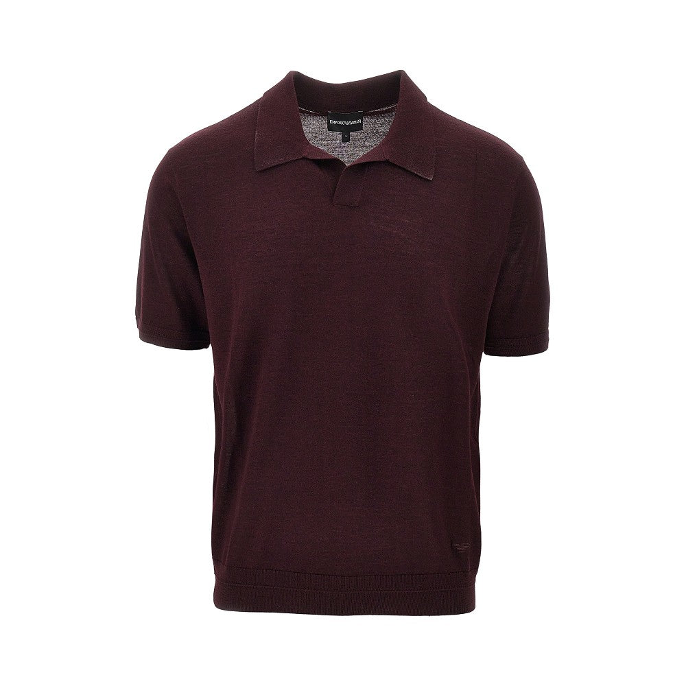 EMPORIO ARMANI Virgin wool and silk polo shirt