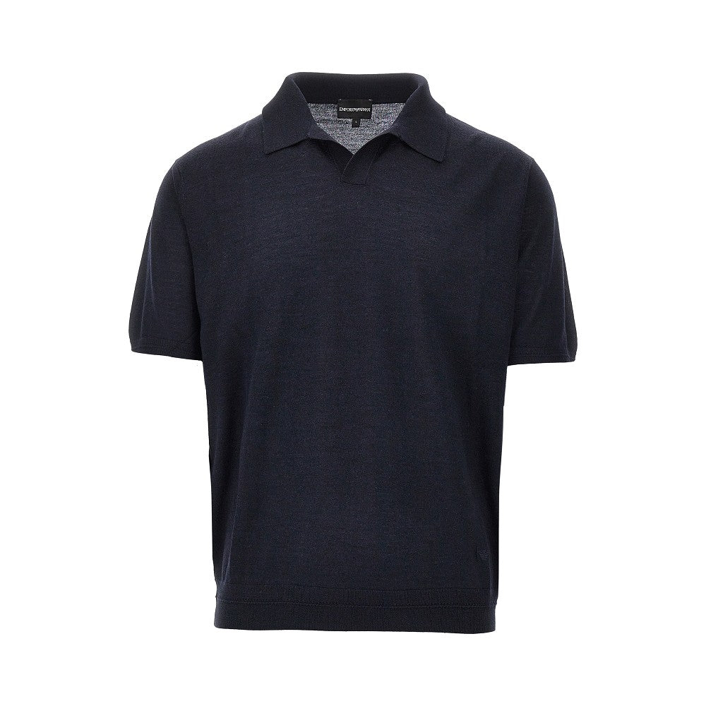 EMPORIO ARMANI Virgin wool and silk polo shirt