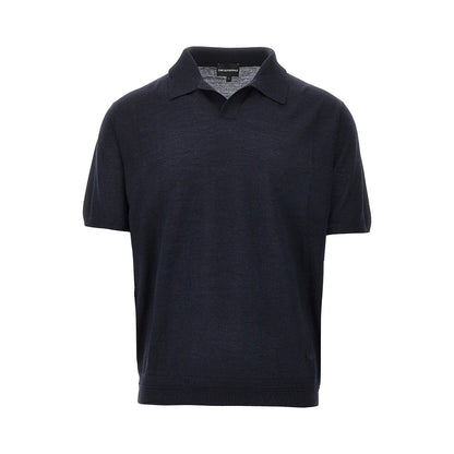 EMPORIO ARMANI Virgin wool and silk polo shirt