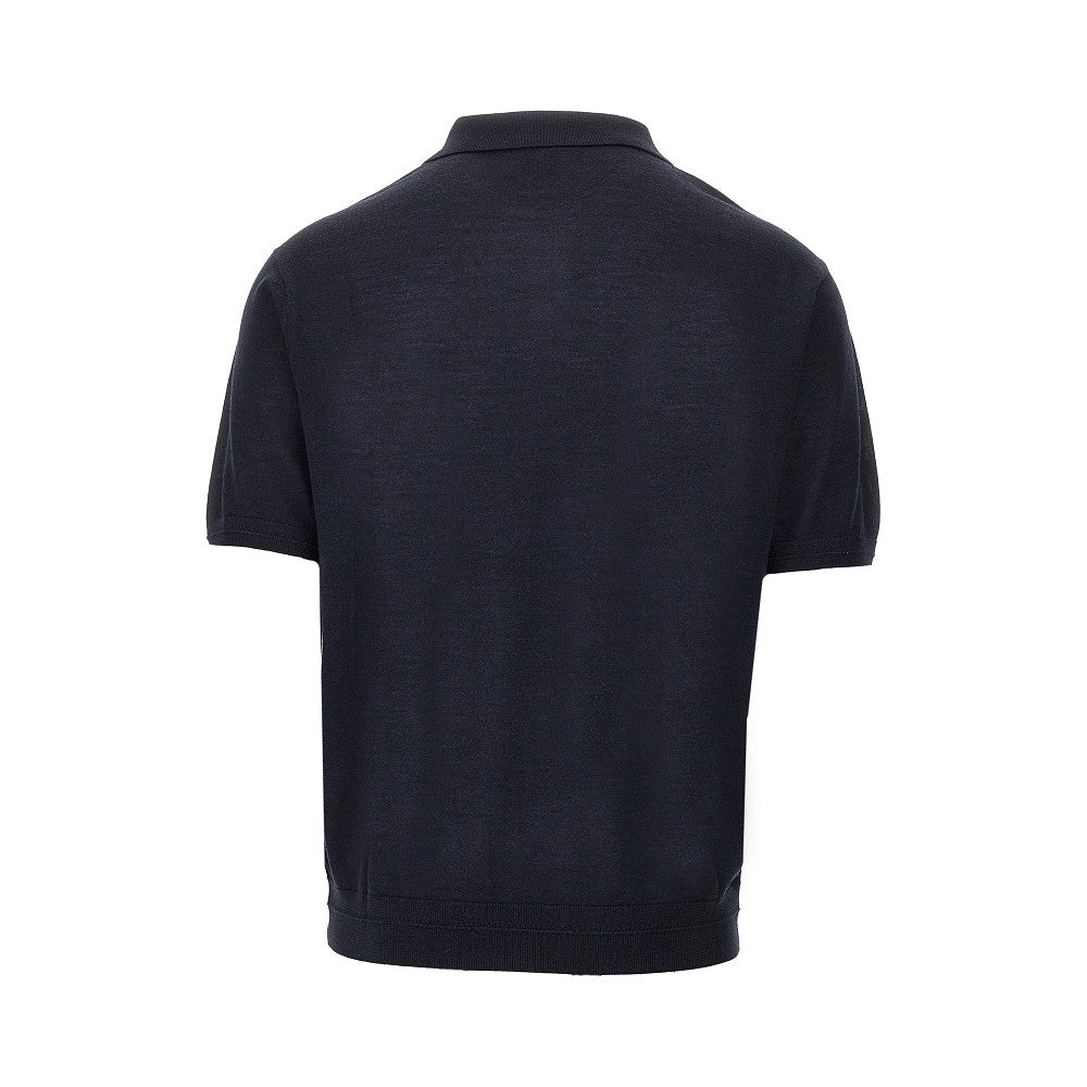 EMPORIO ARMANI Virgin wool and silk polo shirt