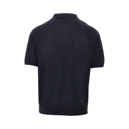 EMPORIO ARMANI Virgin wool and silk polo shirt