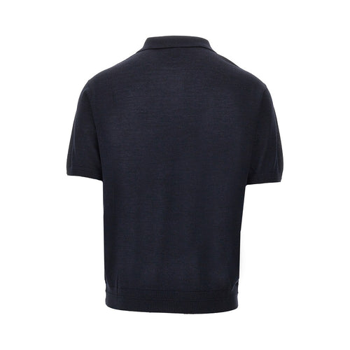 EMPORIO ARMANI Virgin wool and silk polo shirt
