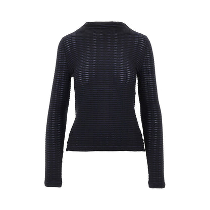 EMPORIO ARMANI Striped jacquard jersey top