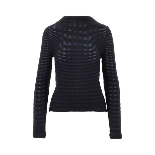 EMPORIO ARMANI Striped jacquard jersey top
