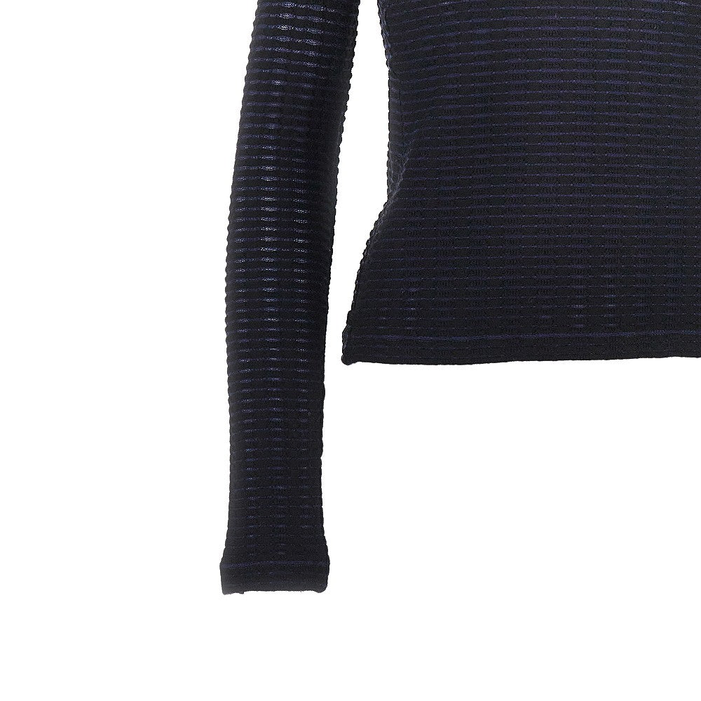 EMPORIO ARMANI Striped jacquard jersey top