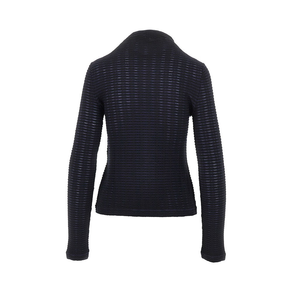 EMPORIO ARMANI Striped jacquard jersey top