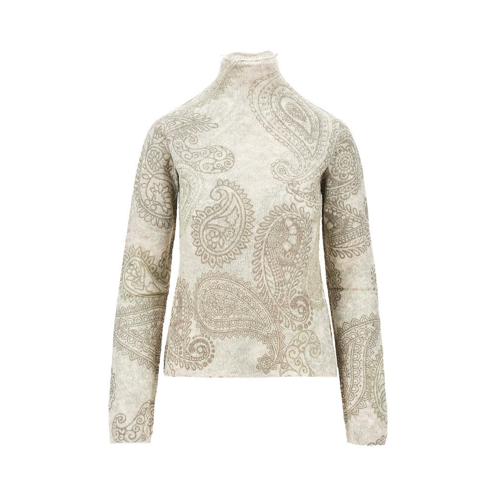 EMPORIO ARMANI Knitted sweater with Paisley print