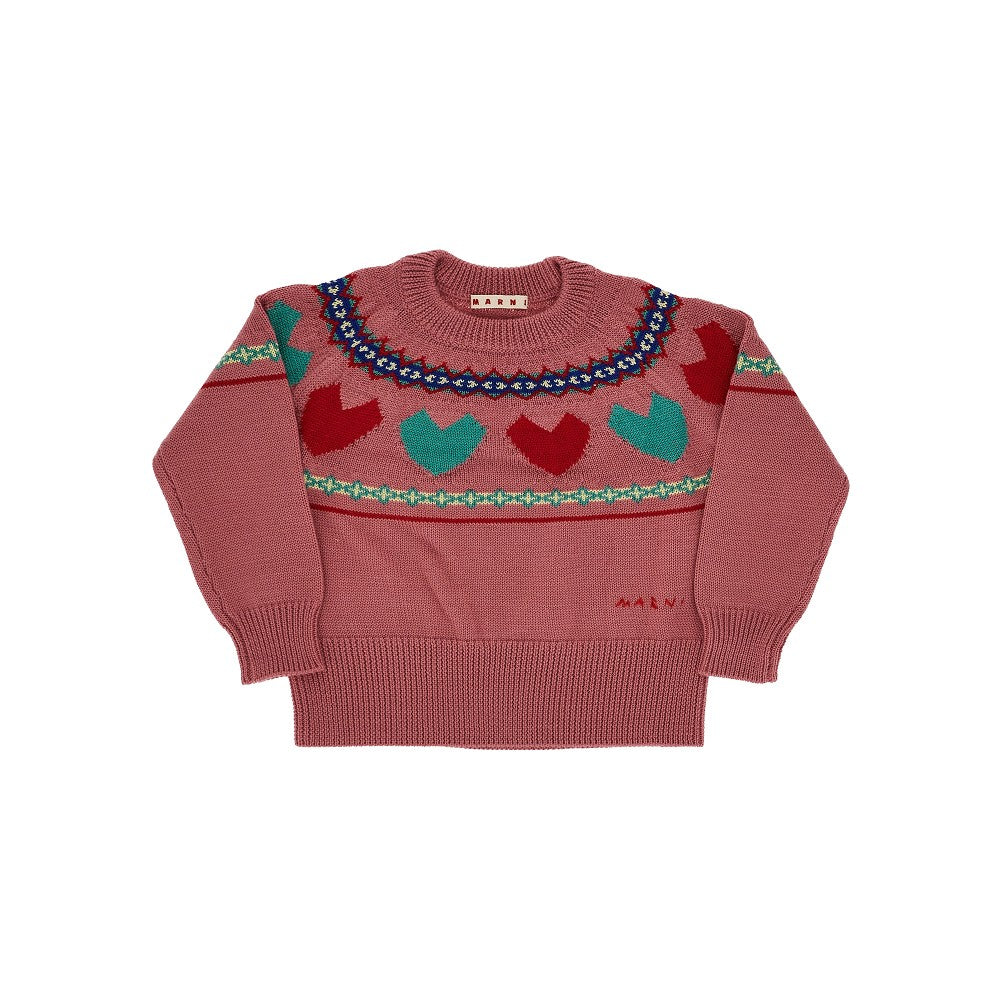 MARNI Hearts motif wool-blend sweater