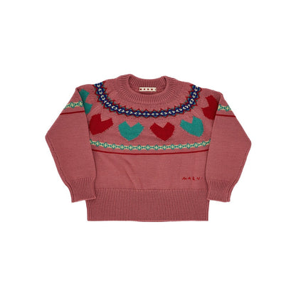 MARNI Hearts motif wool-blend sweater