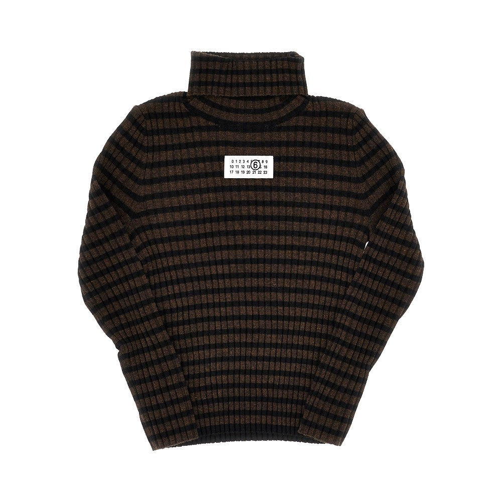 MM6 Maison Margiela Knitted turtleneck with striped motif