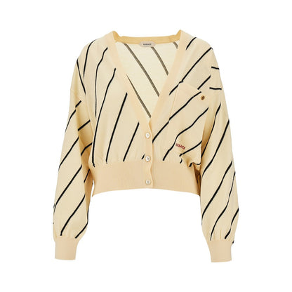 VERSACE Knitted cardigan with logo embroidery
