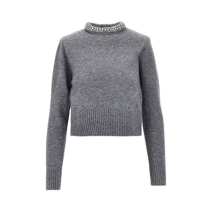 PINKO Knitted crewneck sweater with crystals