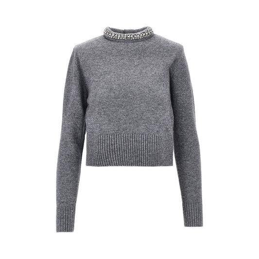 PINKO Knitted crewneck sweater with crystals