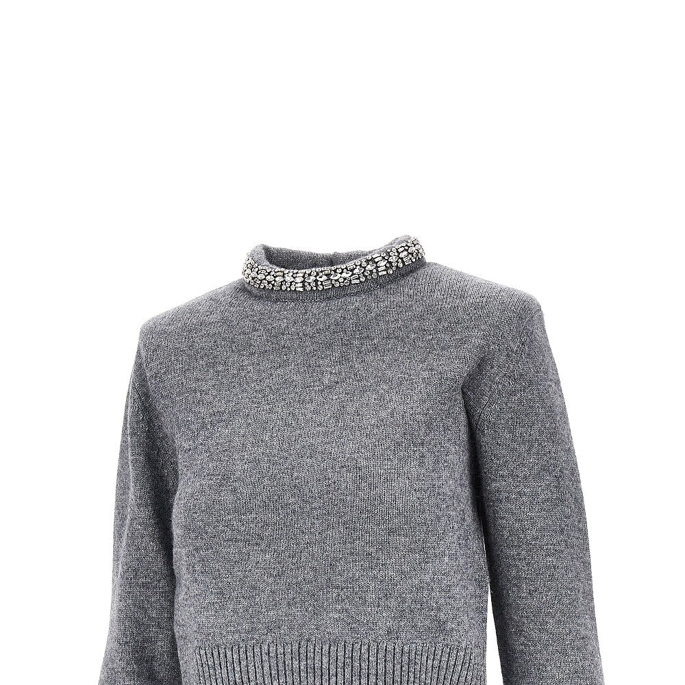 PINKO Knitted crewneck sweater with crystals