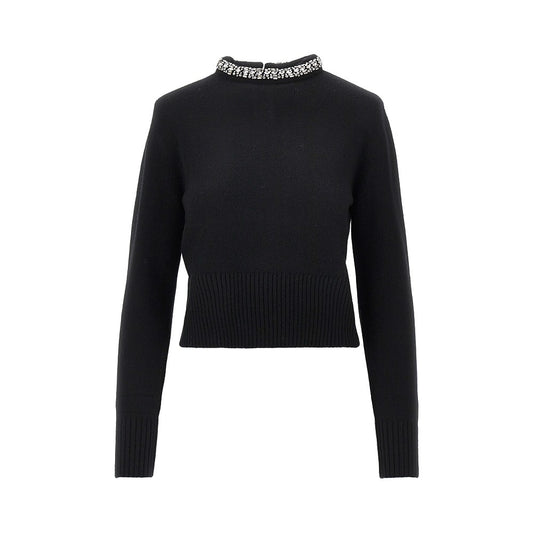 PINKO Knitted crewneck sweater with crystals