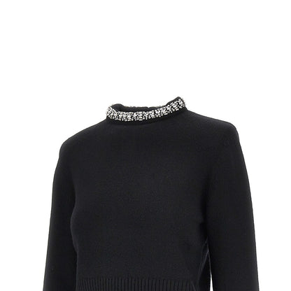 PINKO Knitted crewneck sweater with crystals