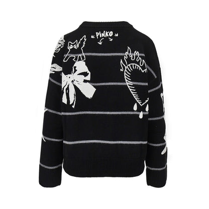 PINKO Quiet Is The New Punk' wool sweater
