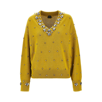 PINKO Jewelled wool and cashmere sweater