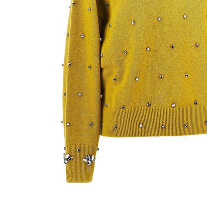 PINKO Jewelled wool and cashmere sweater