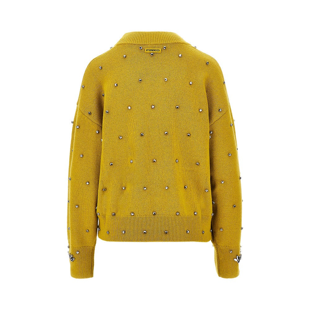 PINKO Jewelled wool and cashmere sweater