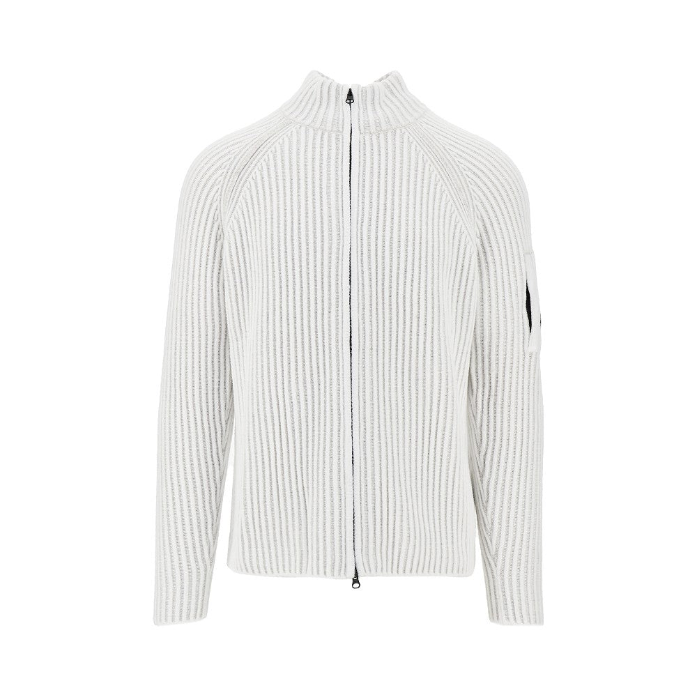 C.P. Company Ribbed wool-blend full-zip cardigan