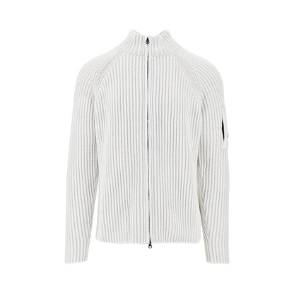 C.P. Company Ribbed wool-blend full-zip cardigan