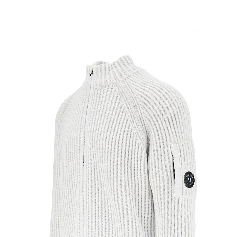 C.P. Company Ribbed wool-blend full-zip cardigan