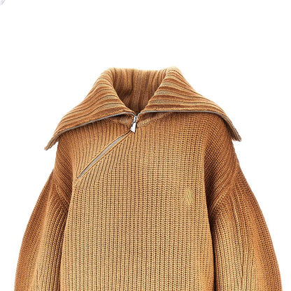 THE ATTICO Wool and cashmere sweater with slanted zip