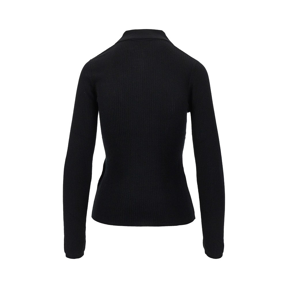 MAX MARA Cashmere and silk-blend knitted polo shirt