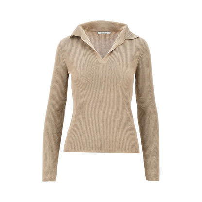 MAX MARA Cashmere and silk-blend knitted polo shirt