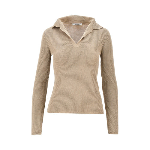 MAX MARA Cashmere and silk-blend knitted polo shirt