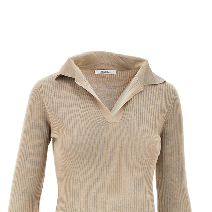MAX MARA Cashmere and silk-blend knitted polo shirt