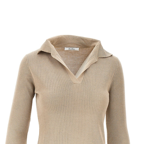 MAX MARA Cashmere and silk-blend knitted polo shirt