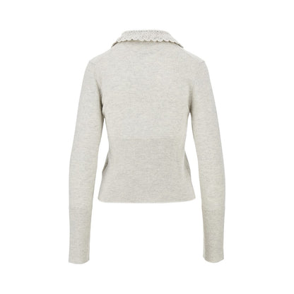 Chloé Guipure collar wool cardigan