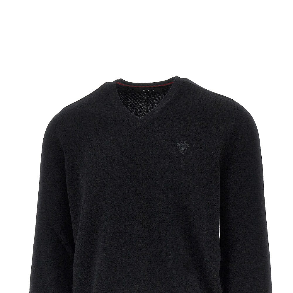 GUCCI Cashmere sweater with logo embroidery