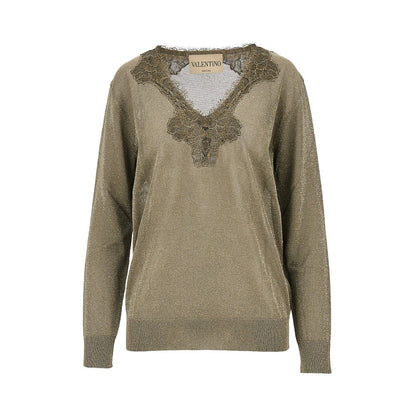 VALENTINO Lurex sweater with lace