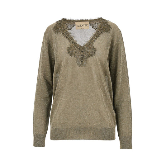 VALENTINO Lurex sweater with lace