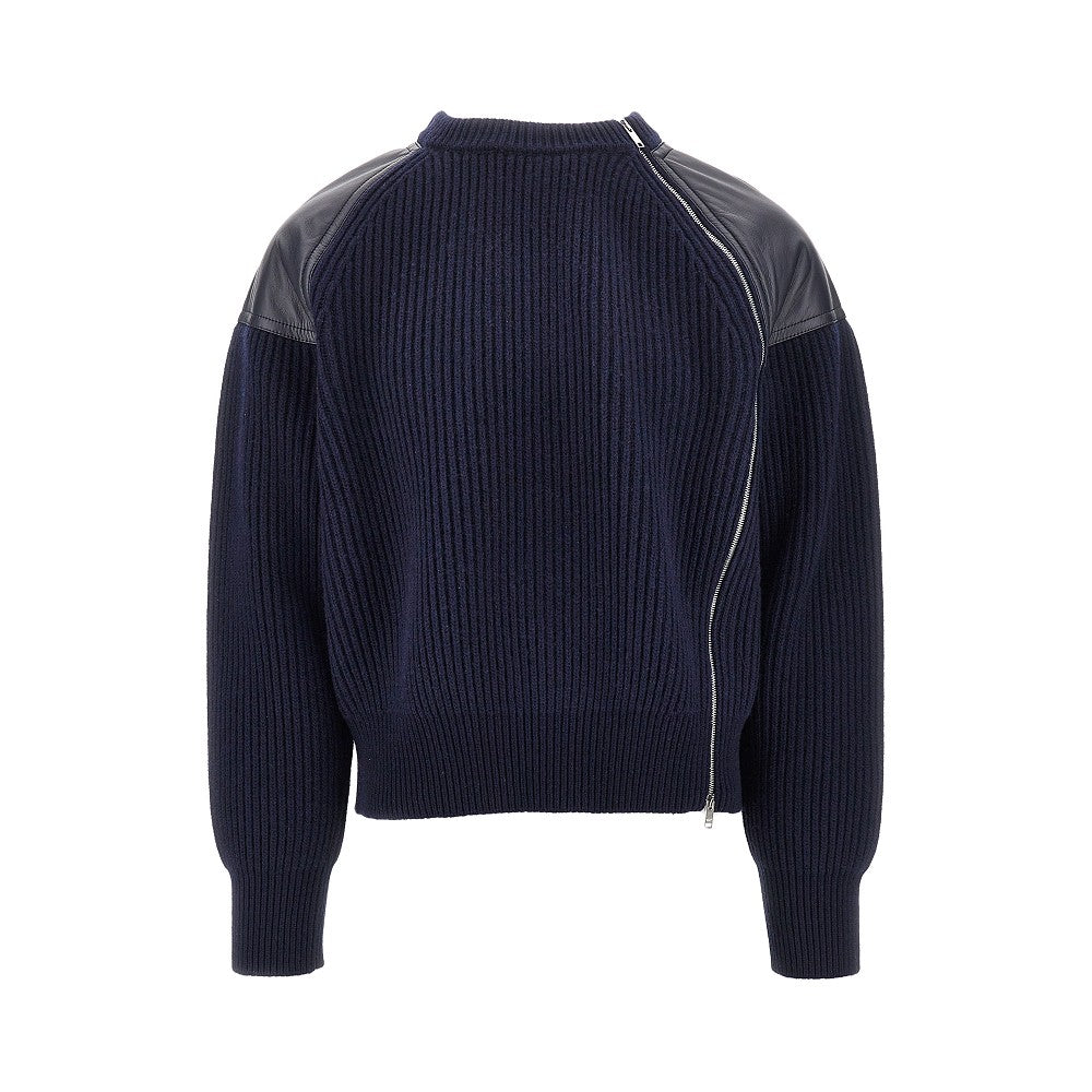BOTTEGA VENETA English Rib sweater with nappa details
