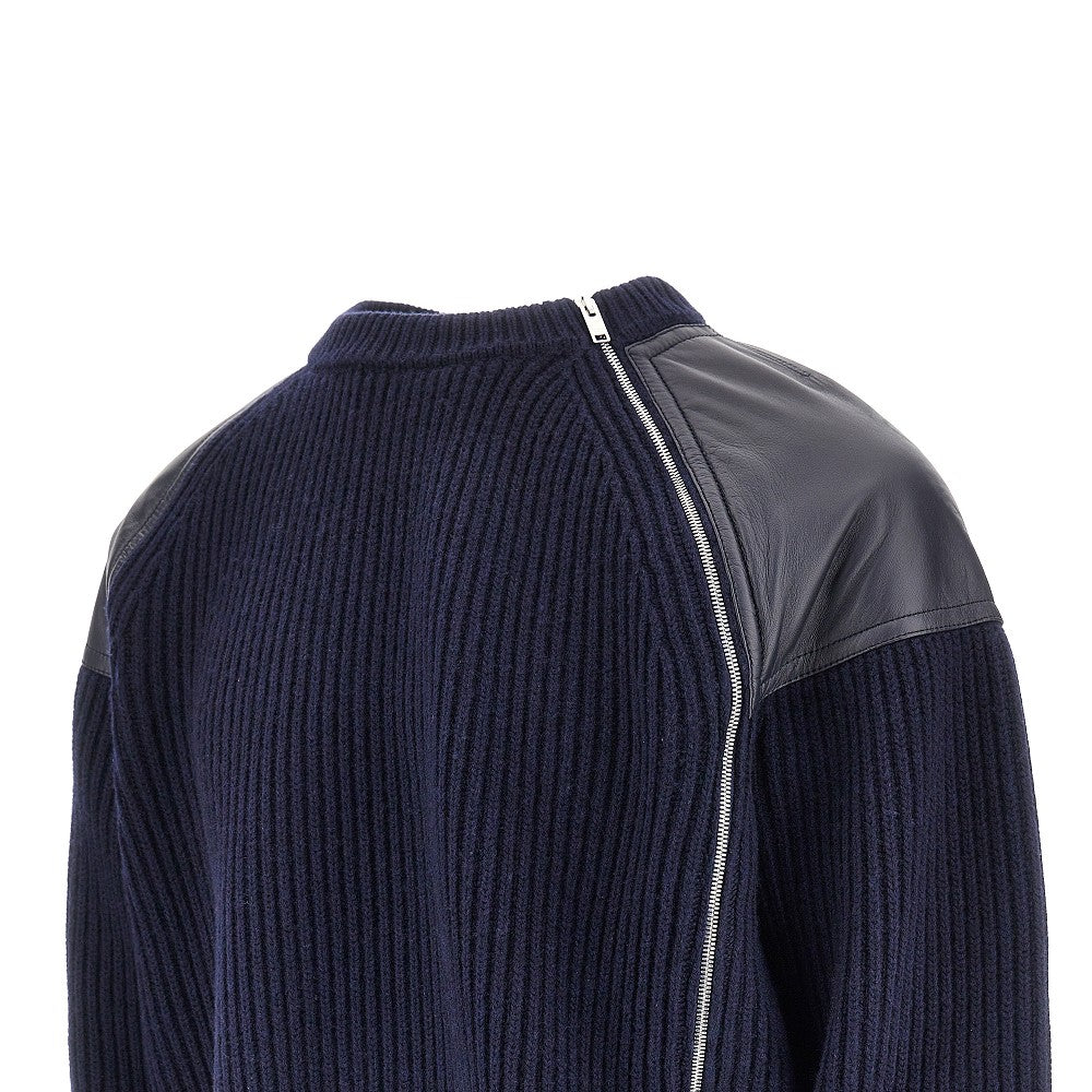 BOTTEGA VENETA English Rib sweater with nappa details