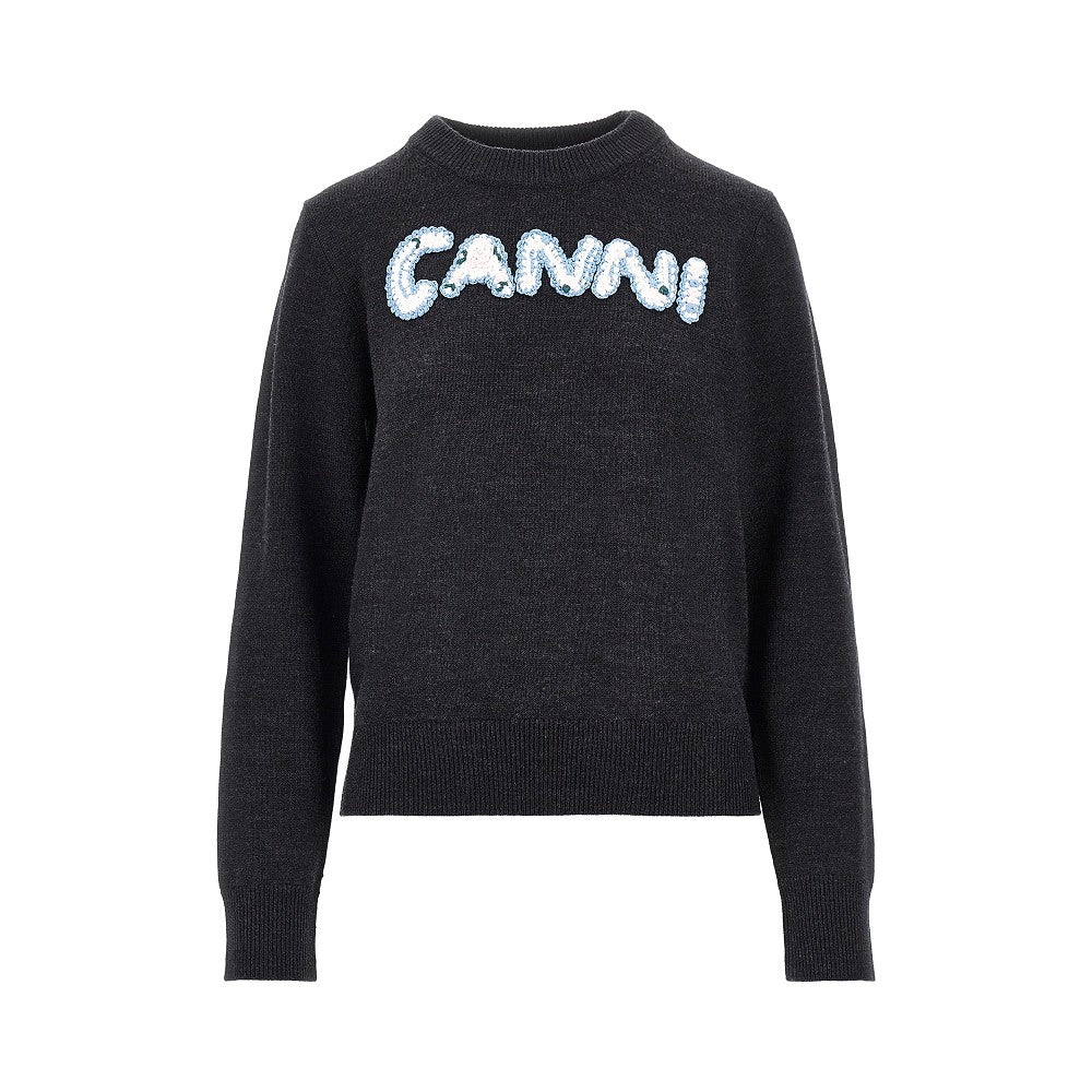 Ganni Cotton and wool-blend sweater