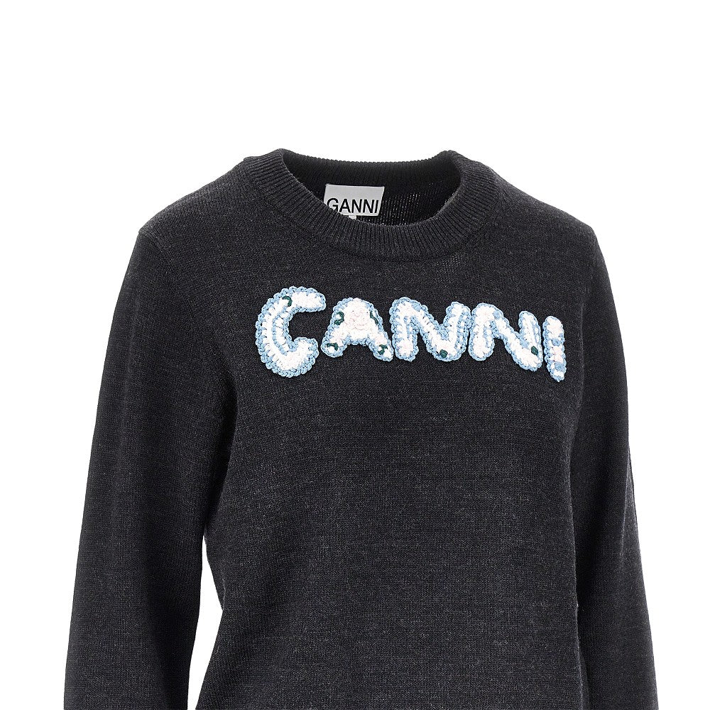 Ganni Cotton and wool-blend sweater
