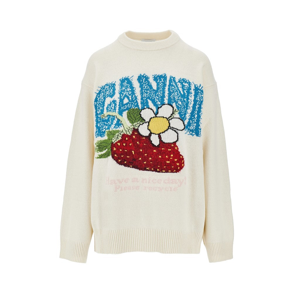 Ganni 'Strawberry' wool-blend sweater