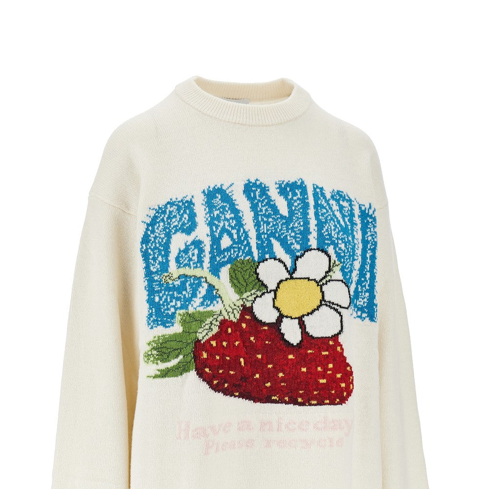 Ganni 'Strawberry' wool-blend sweater
