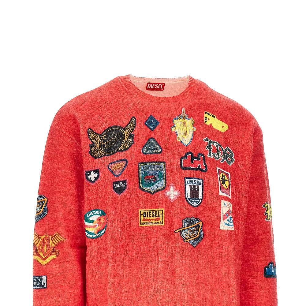 DIESEL Printed patches wool sweater
