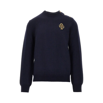 DOLCE&GABBANA Wool sweater with embroidered patch